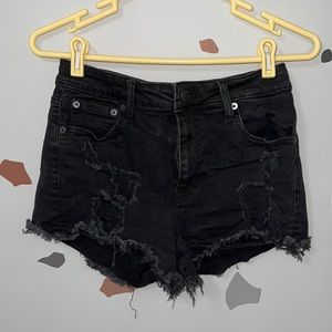Black distressed Jean Shorts